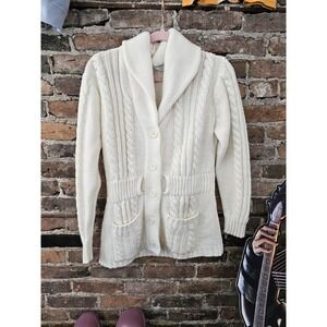 Women's Casual Long Sleeve Button Down‎ Cable Knit Cardigan Sweater WPL 12010